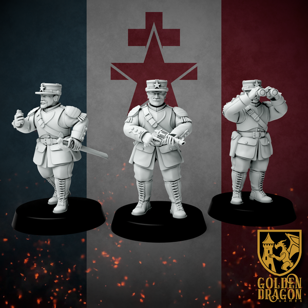 New French Republic Infantry Officers x3