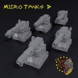Micro Tanks x5 - D - STL Download