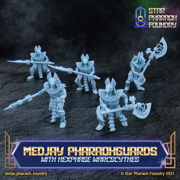 Medjay Pharaohguards with Hexphase Warscythes x5