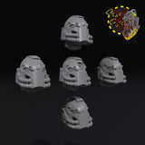 Iron Crusader Helmeted Heads x5 - A