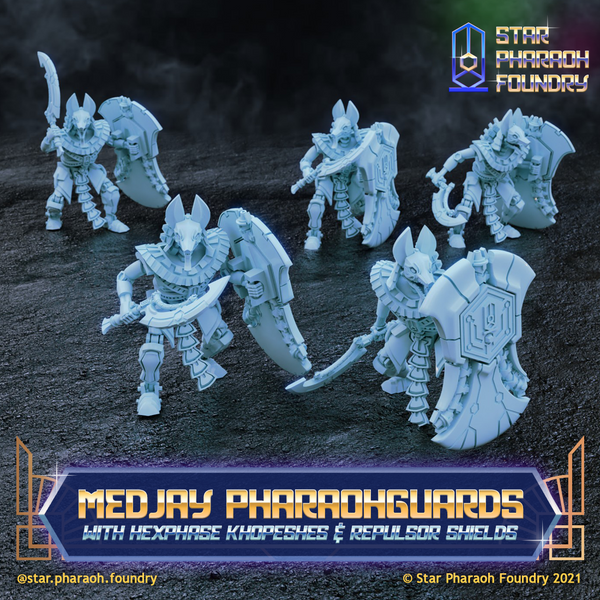 Medjay Pharaohguards with Hexphase Khopeshes and Repulsor Shields x5