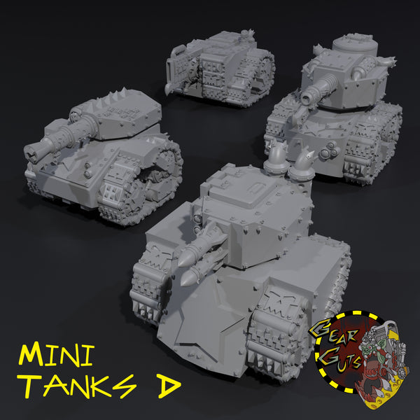 Mini Tanks x4 - D - STL Download
