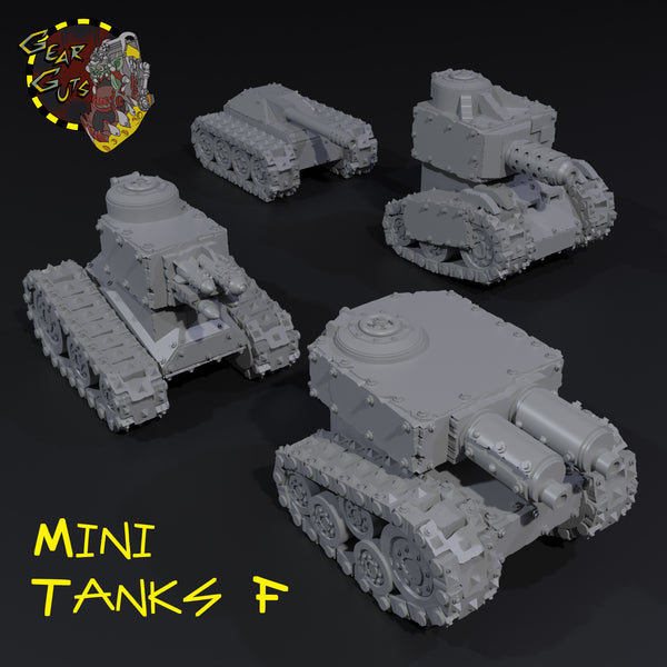 Mini Tanks x4 - F - STL Download