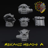 Mekanic Heads x5 - A - STL Download
