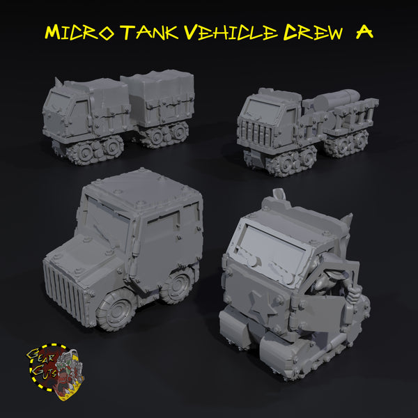 Micro Tanks Micro Tank Vehicle Crew x6 - A - STL Download – Gear Gut's Mek Shop