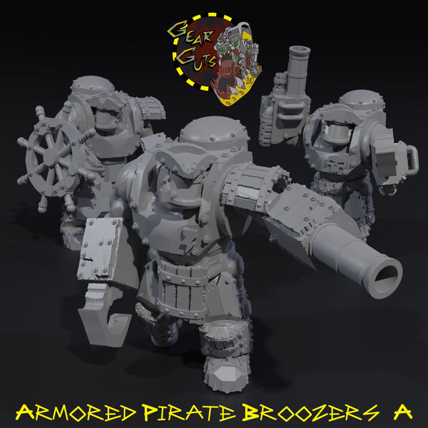 Armored Pirate Broozers x3 - A - STL Download