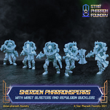 Sherden Pharaohspears with Wrist Pistols and Repulsion Bucklers x5