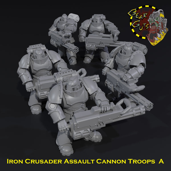 Iron Crusader Assault Cannon Troops x5 - A - STL Download