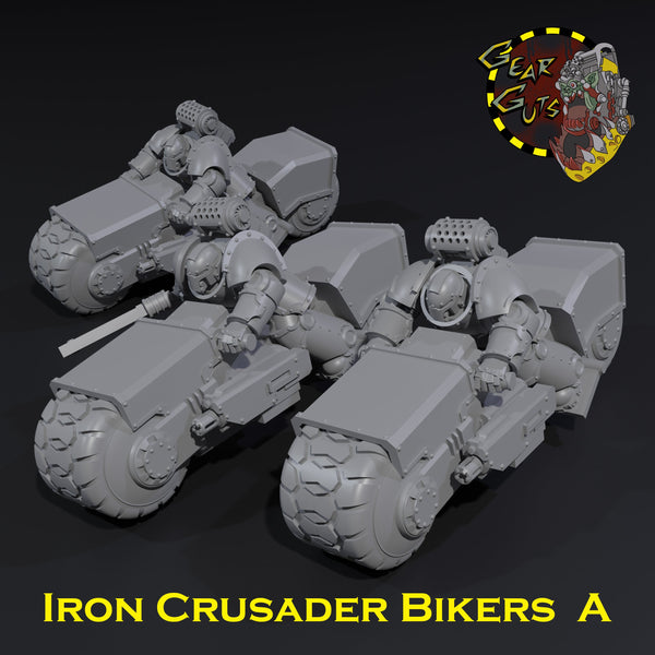 Iron Crusader Bikers x3 - A - STL Download