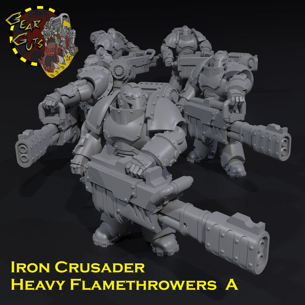 Iron Crusader Heavy Flamethrowers x5 - A - STL Download