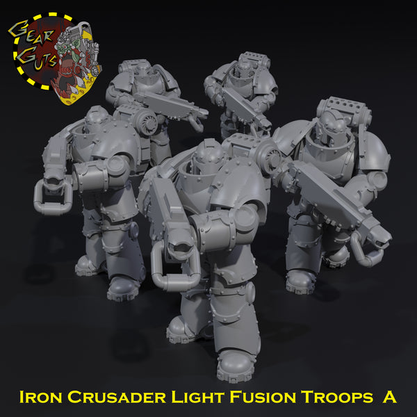 Iron Crusader Light Fusion Troops x5 - A - STL Download