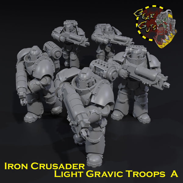 Iron Crusader Light Gravic Troops x5 - A - STL Download