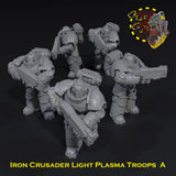 Iron Crusader Light Plasma Troops x5 - A - STL Download